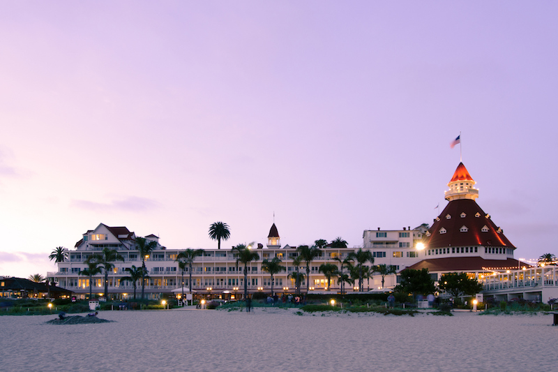 Definitely stay at the legendary beach front Hotel del Coronado. (Photo: Getty)