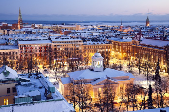 Helsinki covered in snow (Getty Images).