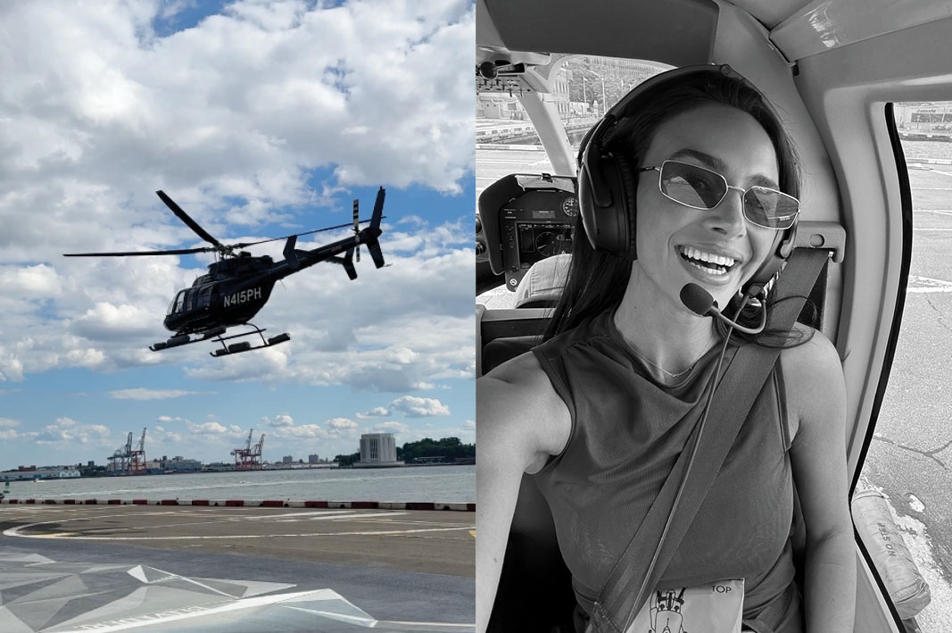 Jess took her trip to new heights with a helicopter tour over NYC