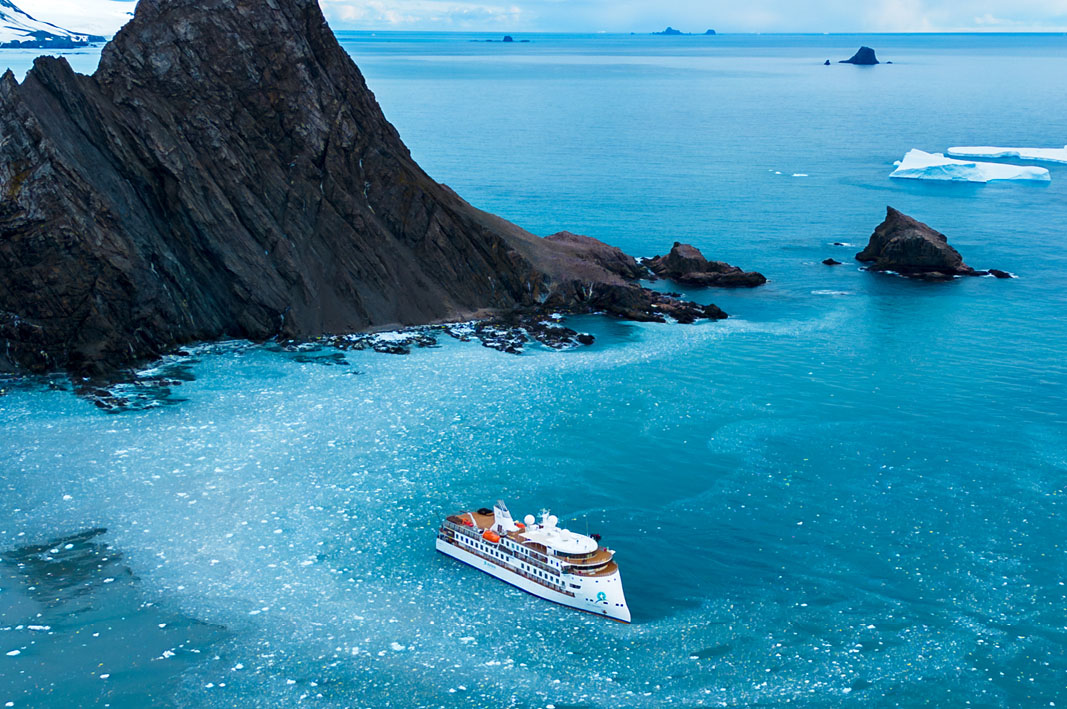 Aurora Expeditions near Elephant Island, Antarctica