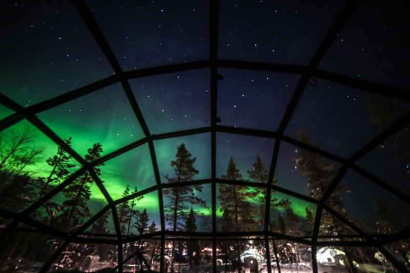 Northern Lights seen from a glass igloo at Kakslauttanen Arctic Resort, Saariselkä, Lapland, Finland. Photo: Getty Images Northern Lights seen from a glass igloo at Kakslauttanen Arctic Resort, Saariselkä, Lapland, Finland. Photo: Getty Images