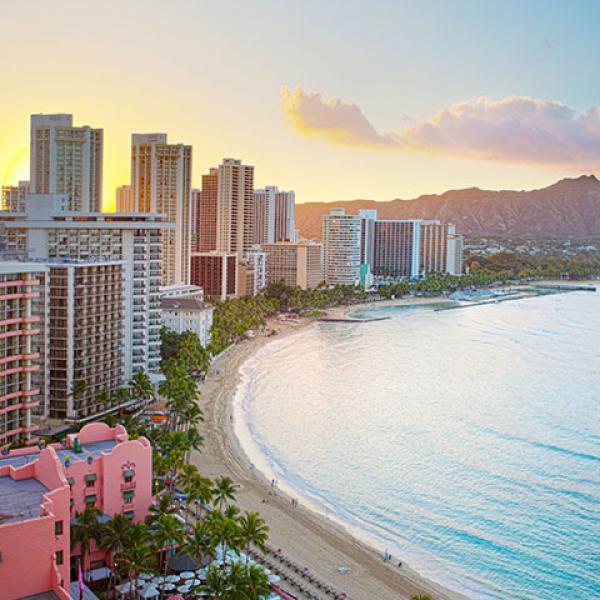 Waikiki beach at sunrise